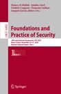 "Foundations and Practice of Security" in großer roter Schrift auf grauem Hintergrund, darunter Veranstaltungsdetails.