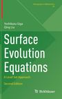 „Surface Evolution Equations“, Autoren: Yoshikazu Giga, Qing Liu. Grüner Hintergrund, wissenschaftliches Buchcover.