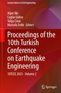 Text: "Proceedings of the 10th Turkish Conference on Earthquake Engineering, 10TCEE 2025, Volume 2." Rotes, abstraktes Cover.