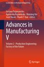 „Advances in Manufacturing V“; technisches Hintergrundbild mit Zahnrädern und Plänen; Springer-Logo unten rechts.