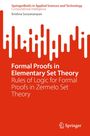 Text: "Formal Proofs in Elementary Set Theory", "Krishna Suryanarayan". Rotes, abstraktes grafisches Design unten. Springer-Logo.
