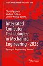 "Integrated Computer Technologies in Mechanical Engineering - 2025" auf rotem Hintergrund mit molekularer Struktur.