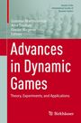 Titel in großen weißen Buchstaben: "Advances in Dynamic Games". Hintergrund zeigt unscharfe Schachfiguren.
