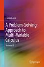 Text: "Farzin Asadi. A Problem-Solving Approach to Multi-Variable Calculus. Volume III." Hintergrund in bunten Farbverläufen.