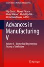 „Advances in Manufacturing V, Volume 5 - Biomedical Engineering.“ Technische Zeichnungen und Zahnräder im Hintergrund.