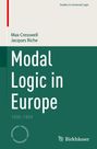 "Modal Logic in Europe: 1930–1959" von Max Cresswell und Jacques Riche, Studienbuch, grün-weißes Design.