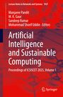 Text: "Lecture Notes in Networks and Systems 1937. Artificial Intelligence and Sustainable Computing. Proceedings of ICSISCET 2025, Volume 1." Darunter rote Hintergrund-Illustration von verbundenen abstrakten Formen, Springer-Logo.
