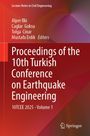 „Proceedings of the 10th Turkish Conference on Earthquake Engineering“ steht auf einem rot-orangen Hintergrunda.