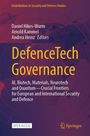 DefenceTech Governance: Buchcover mit einer technologischen, violetten Hintergrundgrafik. "Open Access" und Springer-Logo.