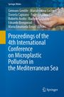 „Proceedings of the 4th International Conference on Microplastic Pollution in the Mediterranean Sea“ mit Händen in Wasser.