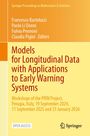 "Models for Longitudinal Data with Applications to Early Warning Systems." Orangener Hintergrund mit Buchdetails.