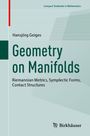 "Geometry on Manifolds" von Hansjörg Geiges. Themen: Riemannsche Metriken, Symplektische Formen, Kontaktstrukturen. Logo unten.