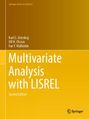 "Multivariate Analysis with LISREL" von Karl G. Jöreskog, Ulf H. Olsson, Fan Y. Wallentin. Gelb-orangefarbener Hintergrund.