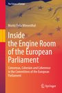 "Inside the Engine Room of the European Parliament" steht auf einer roten Flagge mit gelben Sternen.