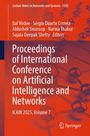 "Proceedings of International Conference on Artificial Intelligence and Networks, ICAIN 2025, Volume 7." Rotschwarze Molekül-Illustration.
