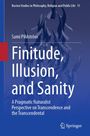 "Buchtitel: Finitude, Illusion, and Sanity. Autor: Sami Pihlström. Blauer Hintergrund mit moderner Skulptur."