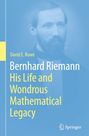 Text: David E. Rowe, Bernhard Riemann: His Life and Wondrous Mathematical Legacy. Halbtransparenter Mann im Anzug, Logo rechts.