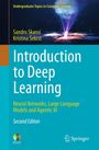 Buchtitel: "Introduction to Deep Learning". Autoren: Sandro Skansi, Kristina Šekrst. Bild mit digitalem, leuchtendem Gehirn.