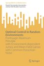 Titel: Optimal Control in Random Environments. Autoren: Daniel Hernández-Hernández, Joshué Heli Ricalde-Guerrero. Orange-weißes abstraktes Design.