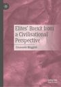 Text: "Elites' Brexit from a Civilisational Perspective, Emanuele Maggioli." Hintergrund in rosa mit abstrakten Mustern.