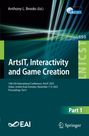 Titel: ArtsIT, Interactivity and Game Creation. Konferenz: Dubai, 7–9 Nov 2025. Visuelle Linien in Grün und Blau.