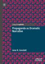 „Propaganda as Dramatic Narrative“ von Jane R. Goodall. Geometrisches Muster in Rot auf dunkelblauem Hintergrund.