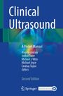 „Clinical Ultrasound: A Pocket Manual,“ Autoren: Angela Lindsay, Jordan Tozer, Michael J. Vitto; blaue und grüne Farbgestaltung.