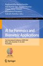„AI for Forensics and Biometric Applications“. Konferenzdetails für ICAIFB 2025 in Bhilai, Indien. Oben sind Autoren erwähnt. Unten ein Logo.
