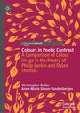 "Colours in Poetic Contrast" von Christopher Butler. Illustration mit gelben Blättern auf rotem Hintergrund. Logo oben links.
