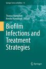 Titel: „Biofilm Infections and Treatment Strategies“. Autoren: Thomas Bjarnsholt, Kendra Rumbaugh. Rechteckiges Muster, grün.
