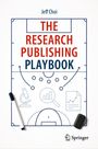 Titel: "The Research Publishing Playbook". Eine Fußballfeld-Illustration mit Pfeilen und Forschungssymbolen.