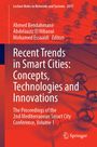 Oben: "Lecture Notes in Networks and Systems 2017". Haupttitel: "Recent Trends in Smart Cities: Concepts, Technologies and Innovations". Unten links: "The Proceedings of the 2nd Mediterranean Smart City Conference, Volume 1". Autoren: Ahmed Bendahmane, Abdelaaziz El Hibaoui, Mohamed Essaaidi. Logo von Springer unten rechts. Hintergrund zeigt vernetzte Kugeln.