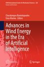 Titel: "Advances in Wind Energy in the Era of Artificial Intelligence." Autoren: Charalampos Baniotopoulos, Enzo Marino. Roter Hintergrund. Springer-Logo.