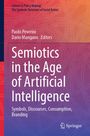 Titel: "Semiotics in the Age of Artificial Intelligence". Rot-lila Hintergrund, Autoren: Paolo Peverini, Dario Mangano.
