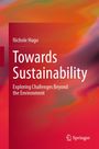 "Towards Sustainability" von Nichole Hugo thematisiert Umweltfragen. Der Hintergrund ist einfarbig rot-orange, mit einem weißen Springer-Logo.