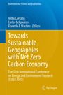 „Towards Sustainable Geographies with Net Zero Carbon Economy“ steht in großen Buchstaben auf gelbem Hintergrund. Springer-Logo.