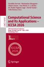 Buchtitel: "Computational Science and Its Applications - ICCSA 2026". Autoren: Osvaldo Gervasi et al. Logo: Springer.