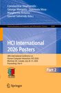 „HCI International 2026 Posters“, eine Konferenzankündigung mit blau-orangem Design und einem Logo.