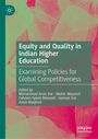 Titel: "Equity and Quality in Indian Higher Education" und Autorenliste. Grüne und pinke Blatt-Illustration.