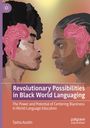 „Revolutionary Possibilities in Black World Languaging“; Zwei Gesichter mit rosa Gehirnen, abstrakte Illustration.