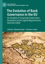 Titel: "The Evolution of Bank Governance in the EU". Unten eine alte Europakarte, links ein grünes Logo.