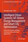 "Intelligent Urban Systems: IoT-Driven Energy Management and Smart City Optimization" auf orangenem Hintergrund mit Logo.