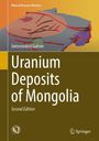 Titel: "Uranium Deposits of Mongolia", zweite Ausgabe. Autor: Jamsrandorj Galsan. Logo und abstrakte Illustration oben.
