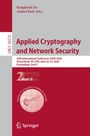Titel: "Applied Cryptography and Network Security". Farblich in Rot und Grau gestaltet. Enthält ein Logo.