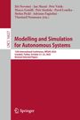 Text: "Modelling and Simulation for Autonomous Systems", "Springer". Graues Layout mit rotem Text und rotem Logo.