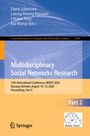 Multidisciplinary Social Networks Research, Buch