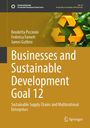 Buchtitel: "Businesses and Sustainable Development Goal 12". Gelbes Cover, Recycling-Symbol, Plastikflaschen im Hintergrund.
