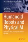 Titel: Humanoid Robots and Physical AI. Hintergrund: Roboter mit digitalen Anzeigen, Logo unten rechts.