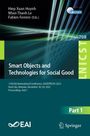 Text: "Smart Objects and Technologies for Social Good." Konferenzdetails sind angegeben. Grafik mit Linien in Grün und Blau.