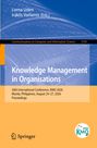 Titel: Knowledge Management in Organisations. Konferenz: KMO 2026, Manila, Philippinen, 24.–27. August 2026. Springer-Logo.